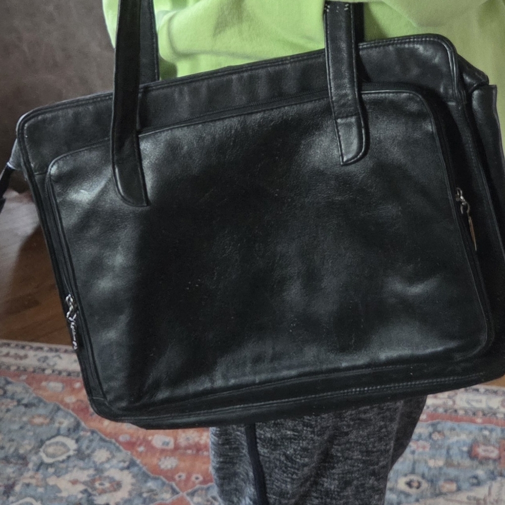 Tignanello Leather Laptop Tote, black - Picture 3 of 8
